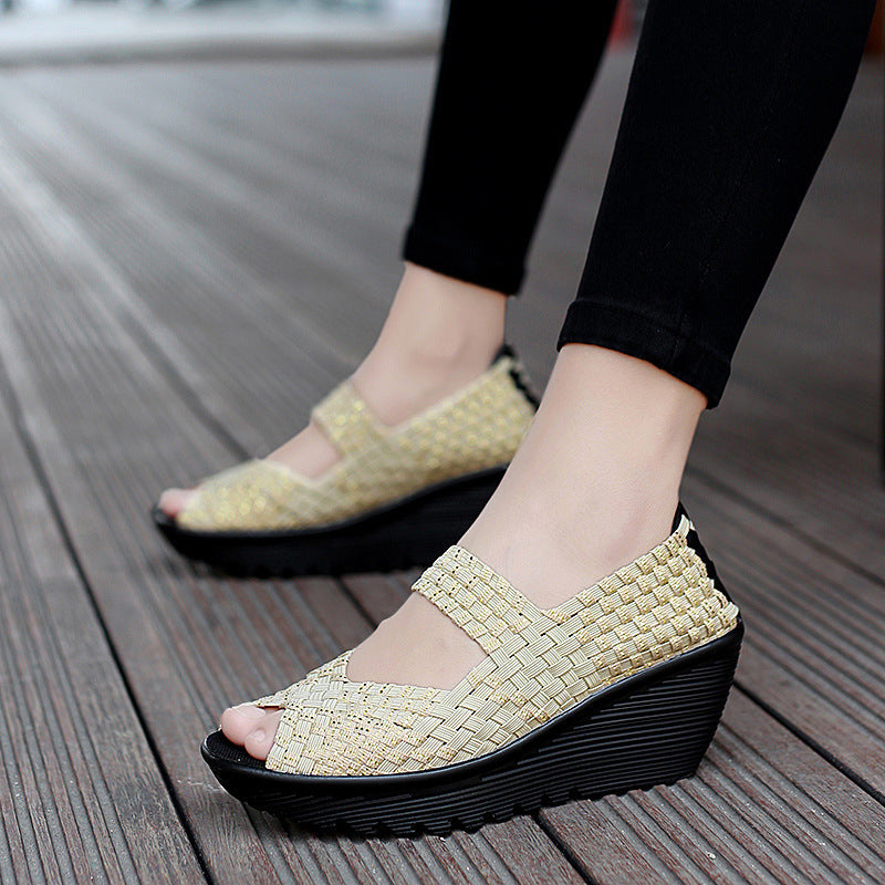 Summer Sandals Woven Sandals Women's Comfortable Soft Bottom