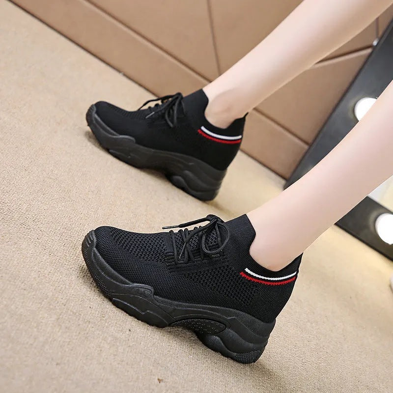 Fly Woven Mesh Casual Sneaker Breathable Platform Shoes