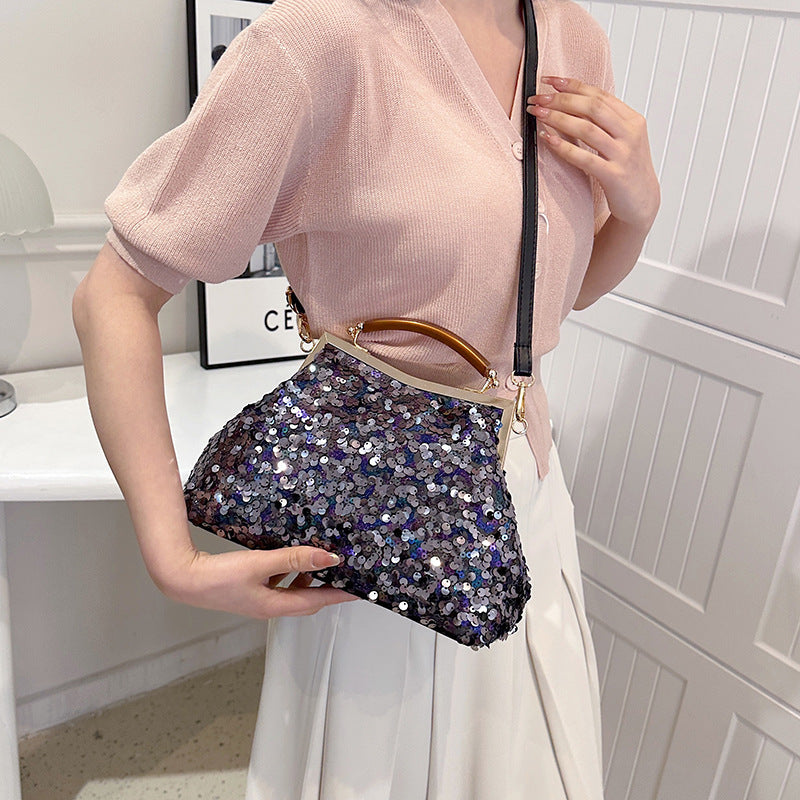 Women's Sequined Portable And Fashion Shell Bag