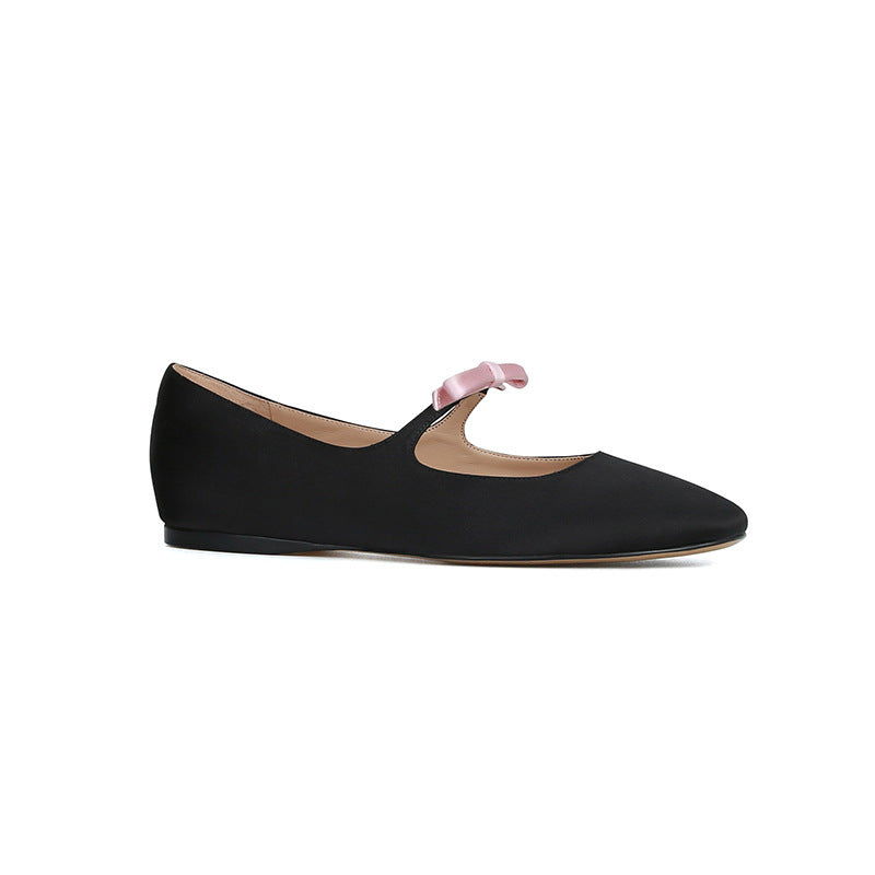 French Style Bow Low-cut Ballet Pumps Female Flat Pumps