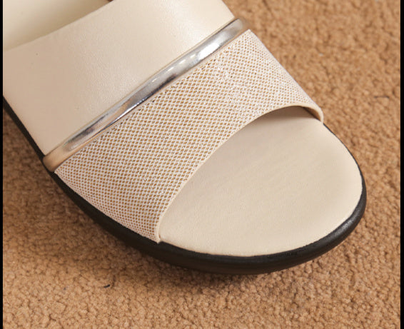 Plus Size Female Slippers Chunky Heel Light
