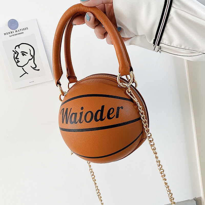 Basketball Shape Handbags and Purses for Women Chain Shoulder Crossbody Bag Girls Ladies HandBags
