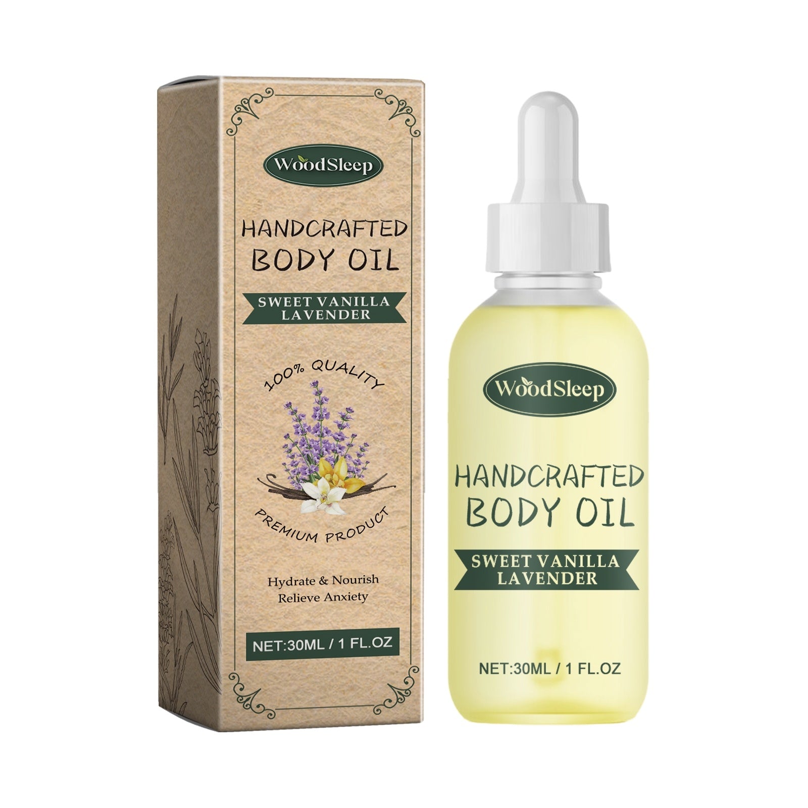 Sweet Vanilla Lavender Handcrafted Body Oil