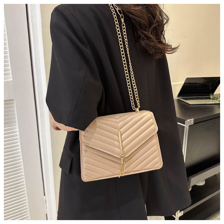Chain Tassel Shoulder Crossbody Bags Women Fashion Small Square Bag