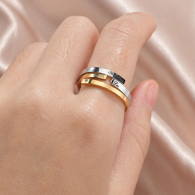 Glossy Plain Ring Titanium Steel Ring Women