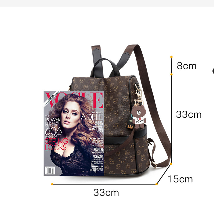 new Korean fashion ladies bags soft leather backpack