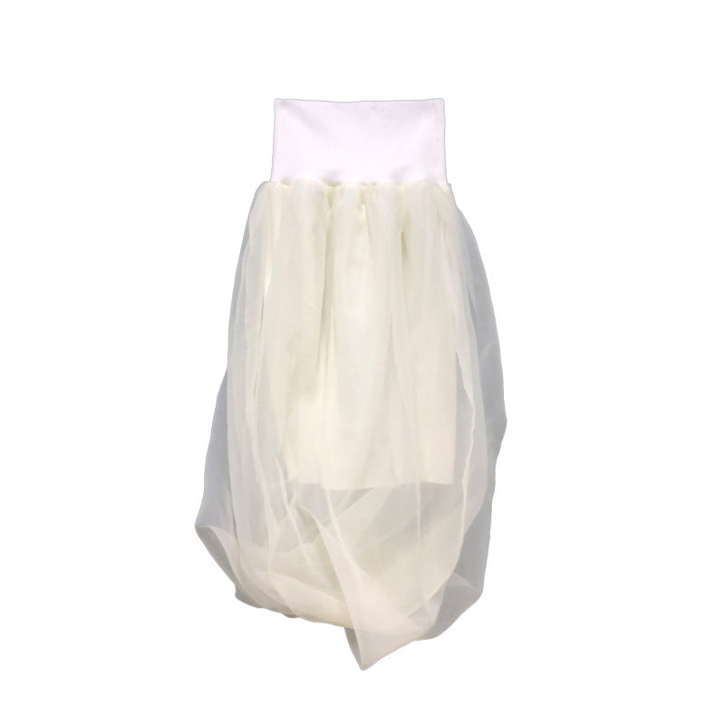 Two-tone tube top dress mesh skirt
