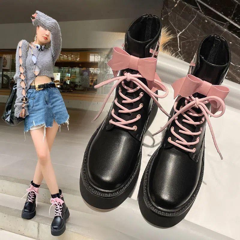 Women's Sweet Cool Bow Design Niche Ankle Boots
