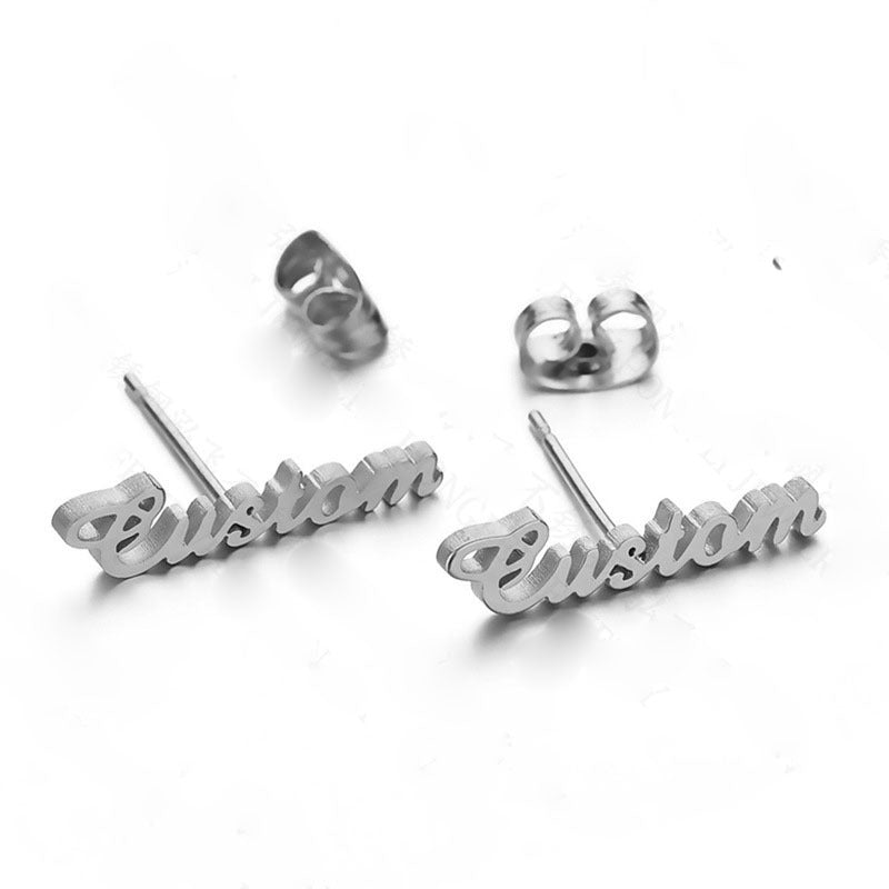 Personalization Customize Cute Alloy Earrings With Name