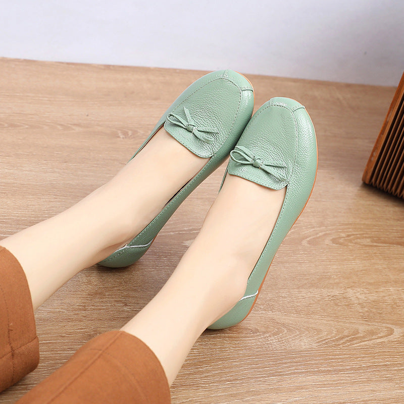 Women's Summer Hollow Out Leather Flat Shoes