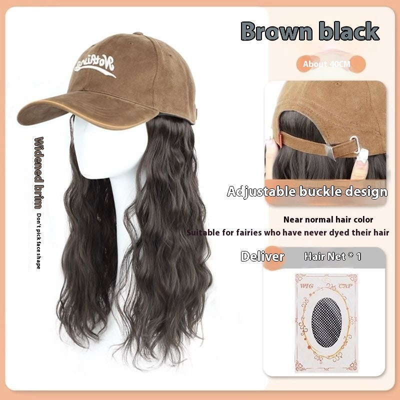 Hat Wig Integrated Fashion Large Wig Full-head Wig