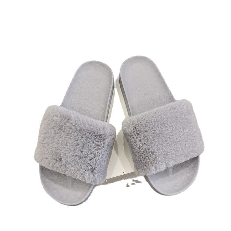 Slides Flat Bottom Fluffy Slippers Wholesale