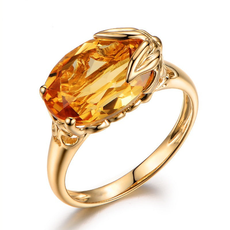 Engagement Ring Citrine Gemstone Ring