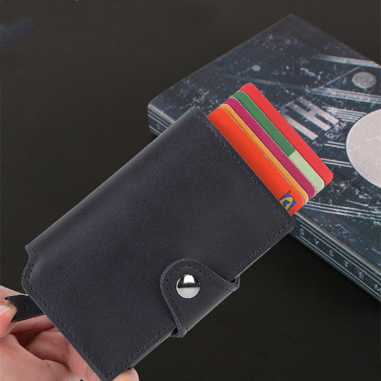 Thin Anti-degaussing Business Card Holder Automatic Pop-up Metal Card Bag