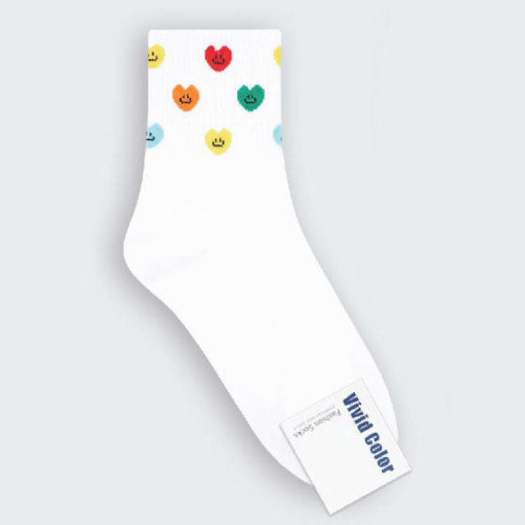 New color love women's lovely medium tube socks