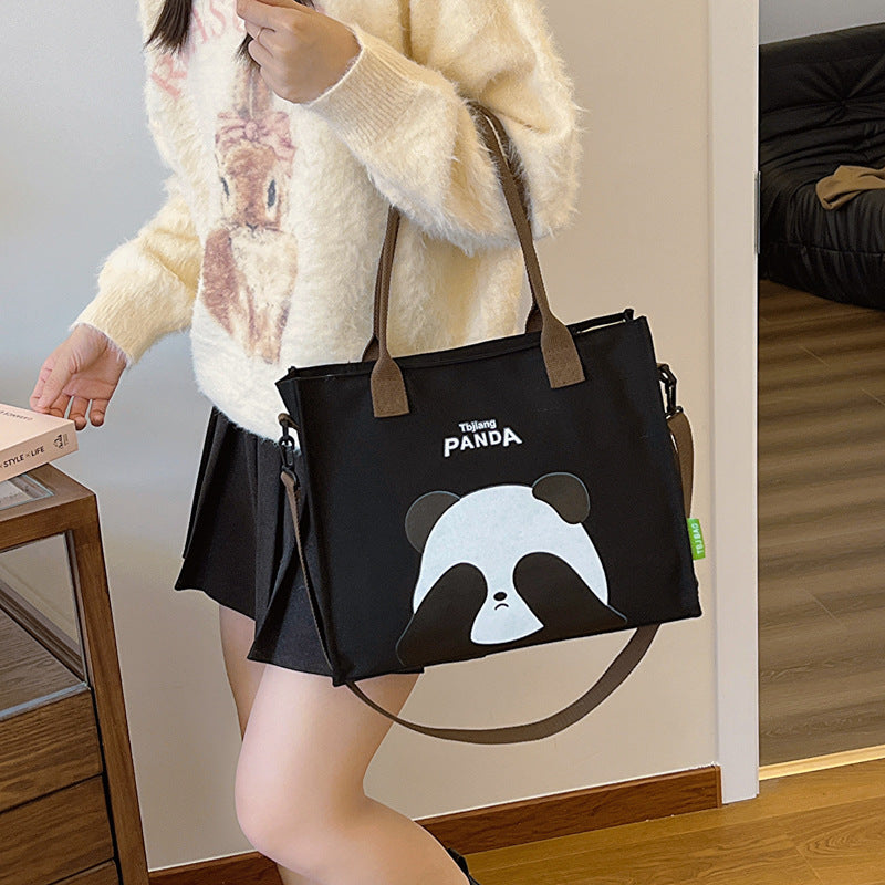 Leisure Commuter Cute Panda Student Handheld Book Bag