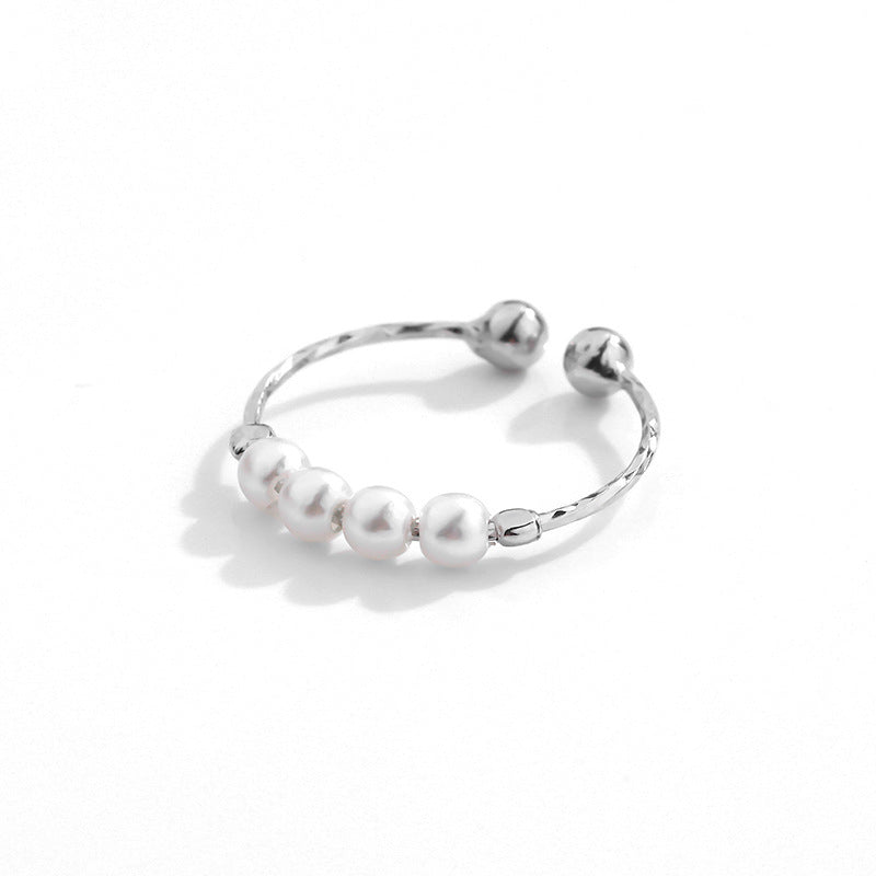 Women's Light Luxury Minority S925 Vintage Pearl Ring