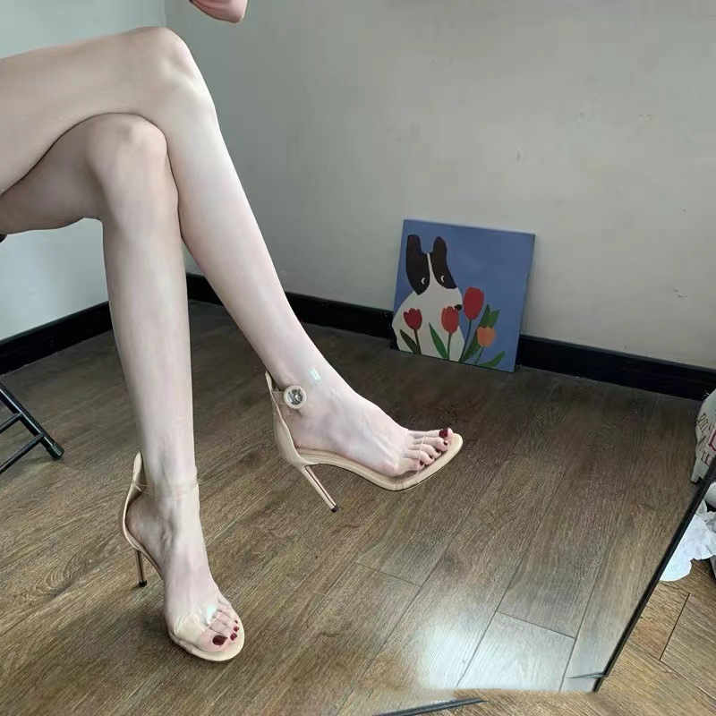 Summer Transparent Ankle-strap Women's High Heel Sandals