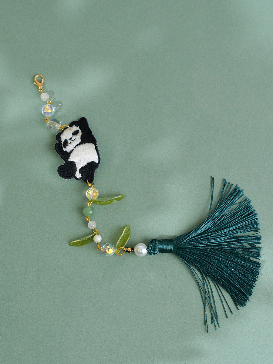 Panda Embroidered Han Chinese Clothing Crossbody Bag