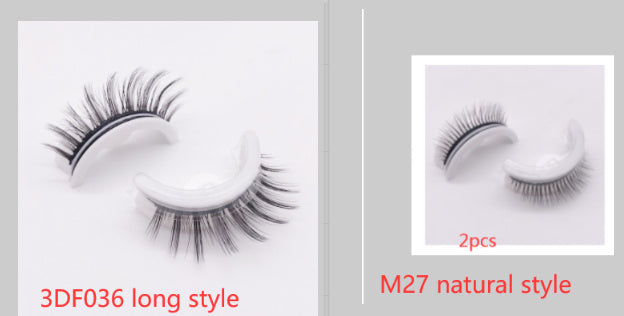 Reusable 3D Mink Lashes Natural False Eyelashes Self Adhesive Fake Glue Free Makeup Eyelash Extension Silk