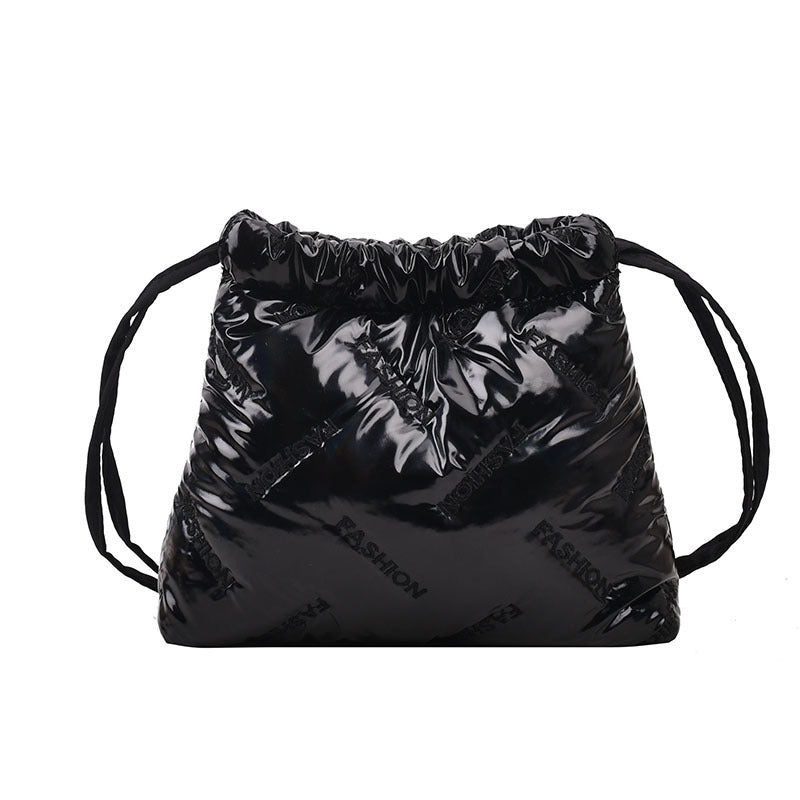 Fashion Shoulder Bags Embroidered Space Cotton Bucket Women's New Niche Popular Shoulder Messenger Bag