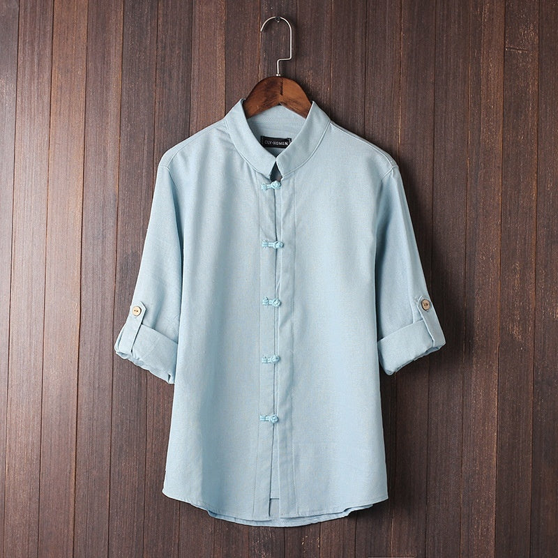 Men's Linen Vintage Plus Size Shirt