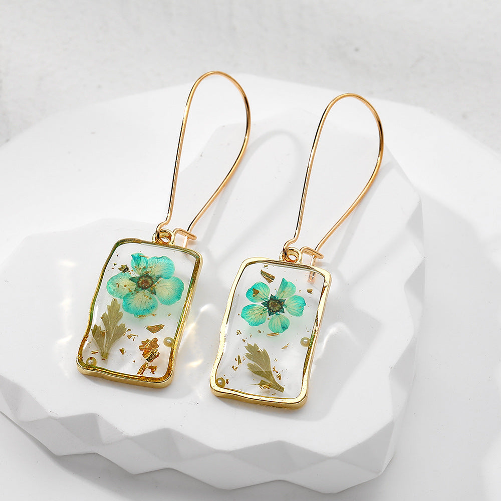 Colorful Plant Flower Personality Girl Earrings