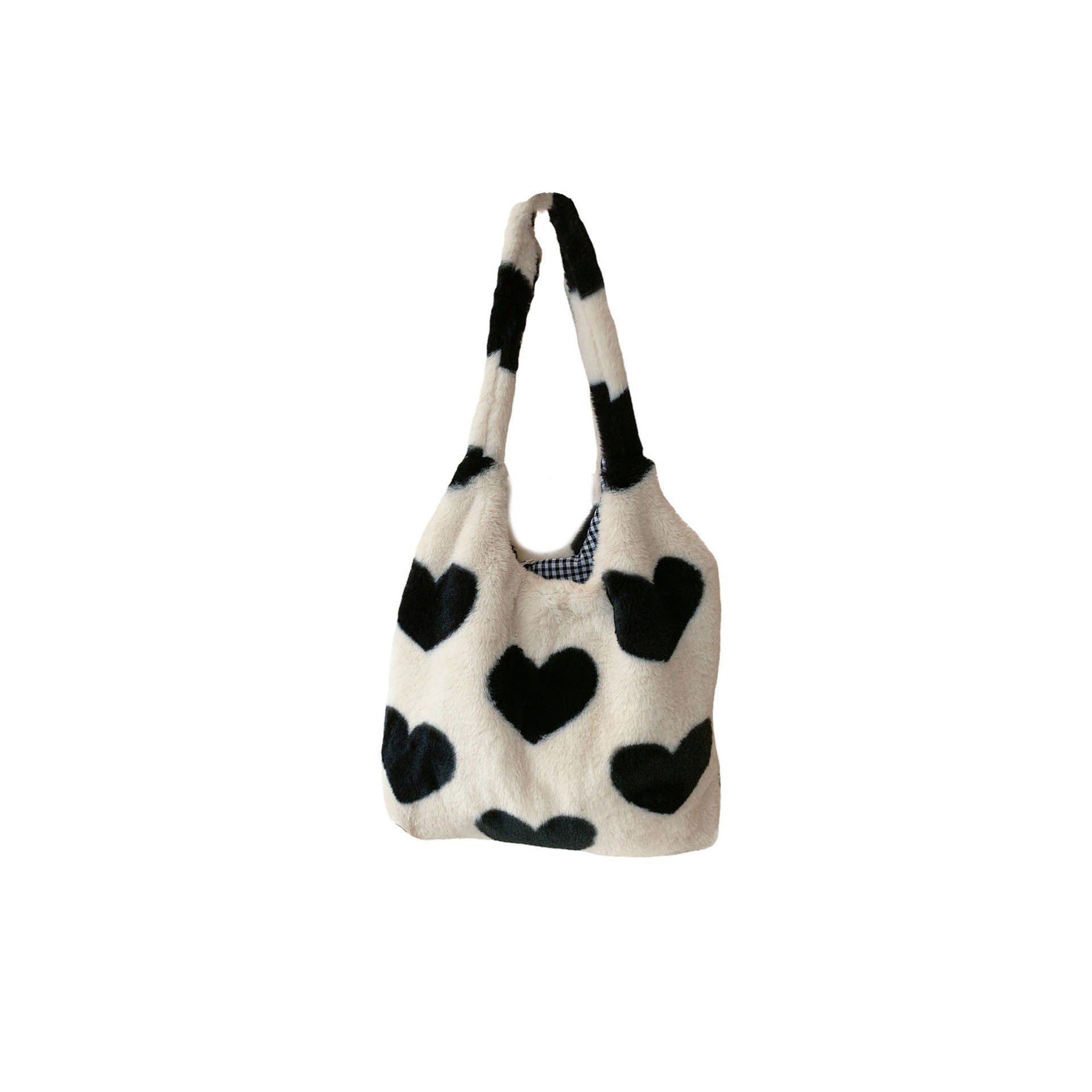 Women's Plush Loving Heart Large Shoulder Bag