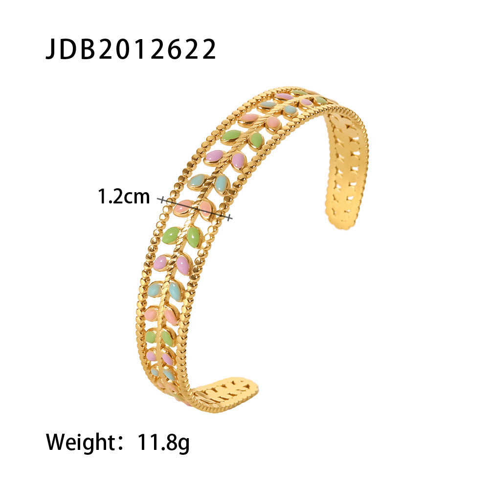 Fashionable And Versatile Gold-plated Stainless Steel Bracelets With Zirconia