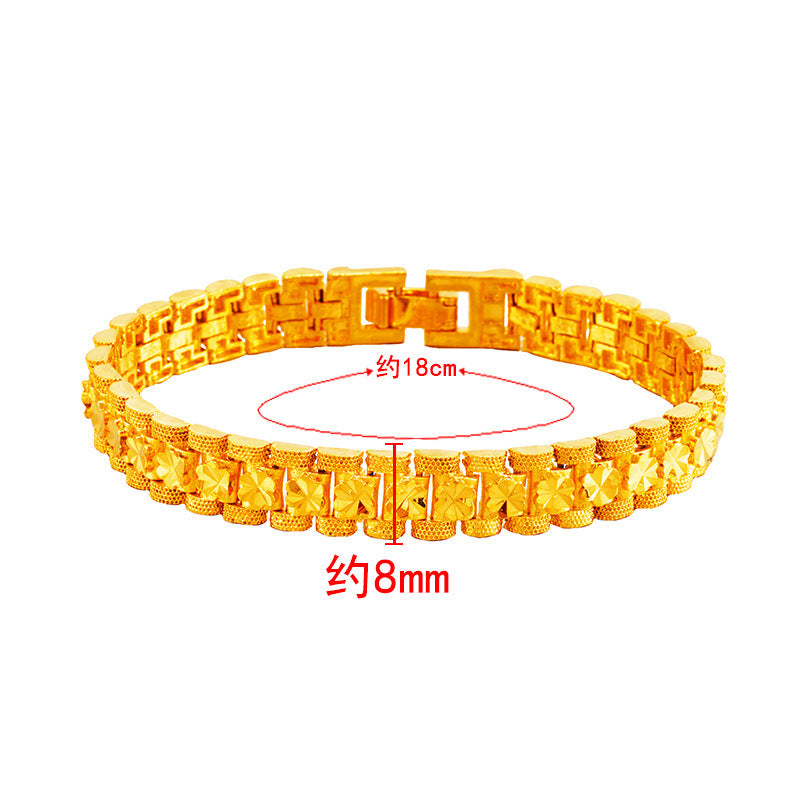 Luxury Thick Placer Gold Bracelet