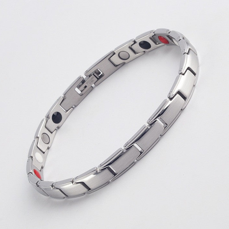 Women's Beveled Stainless Steel Simple Bracelet