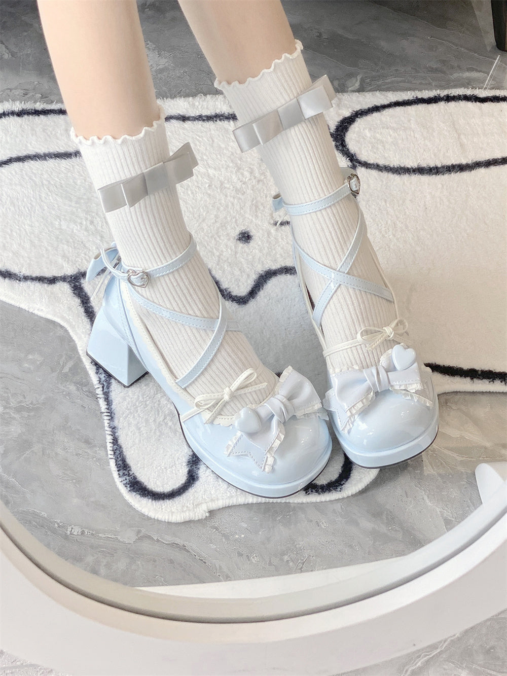 Mid Heel Platform Cute Single-layer Shoes Women's Lolita Shoes