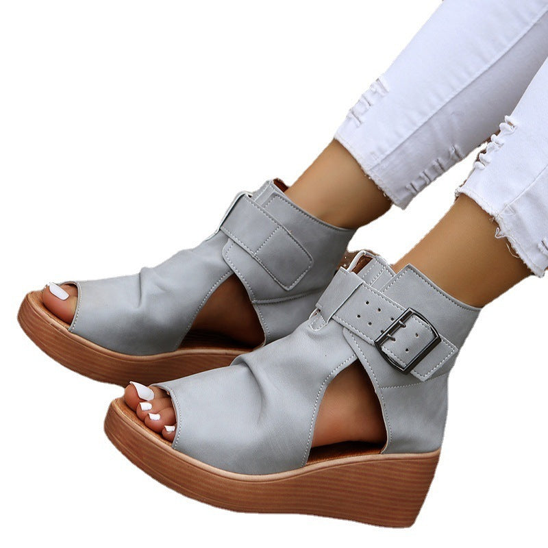Women's Summer Fashion High-top Wedge Sandals