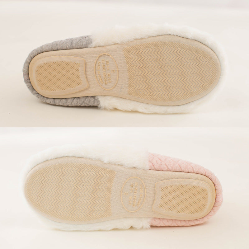 Comfortable Cotton Velvet Warm Postpartum Confinement Shoes Full Heel Wrap Slippers