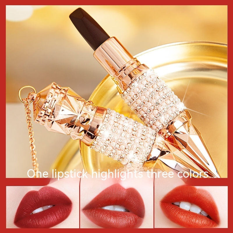 Queen Truncheon Three-color Lipstick Matte Finish Moisturizing Lipstick