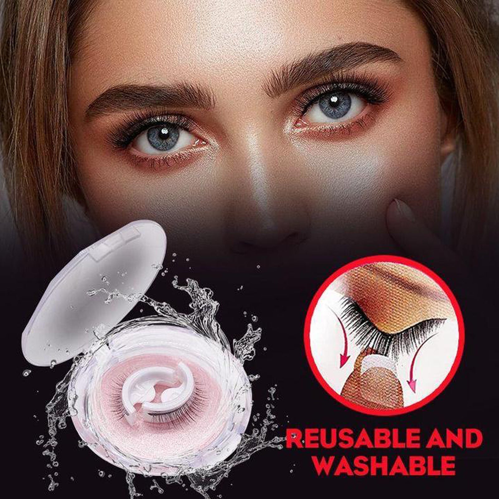Women's Self Adhesive False Eyelashes Thick Glue Free