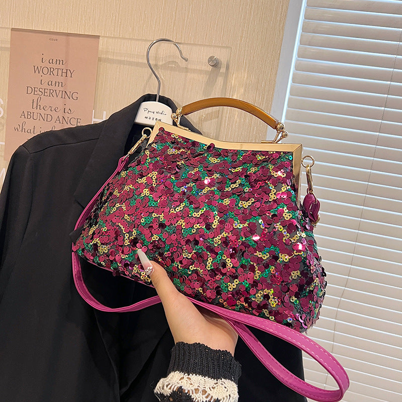 Women's Sequined Portable And Fashion Shell Bag