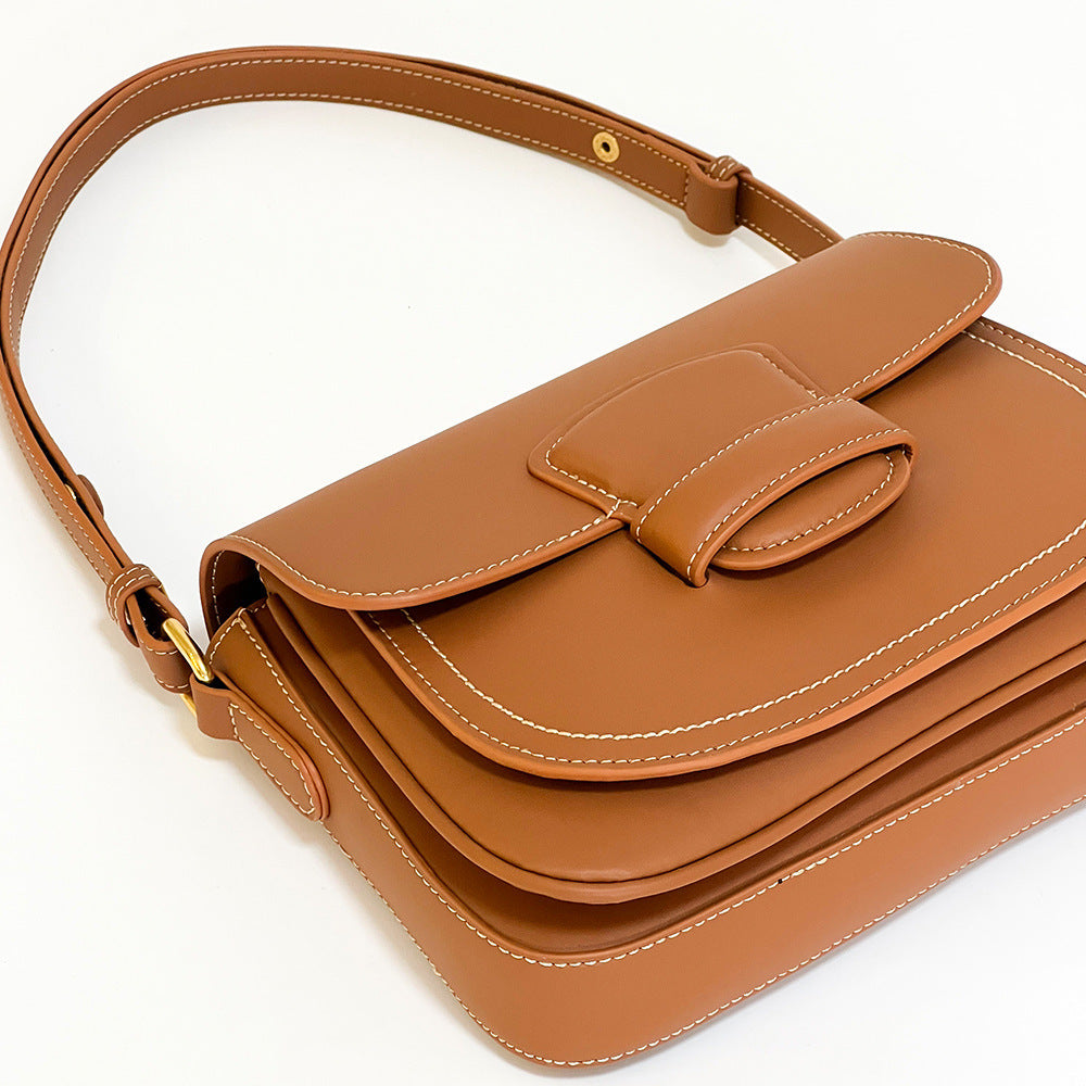 High-grade Exquisite Shoulder Crossbody Clamshell Genuine Leather Bag