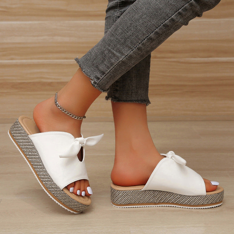 Women's Thick Bottom Bow Sandals