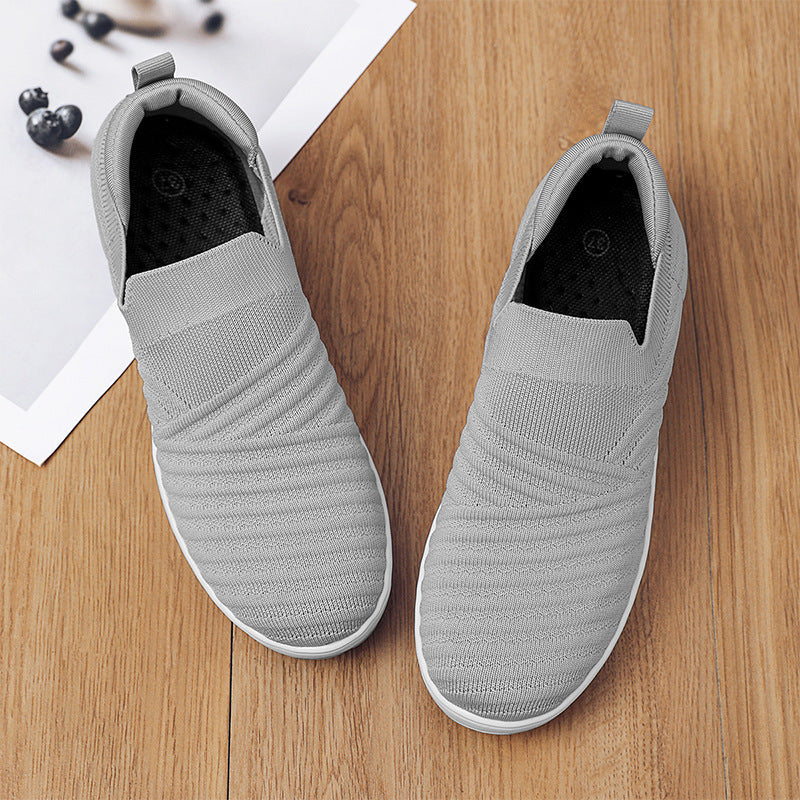 Slip-on Shoes Breathable Platform Mesh Surface Flying Woven Casual