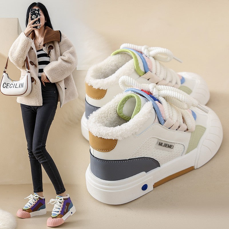 High Top White Shoes Female Casual Sports Skate Shoes