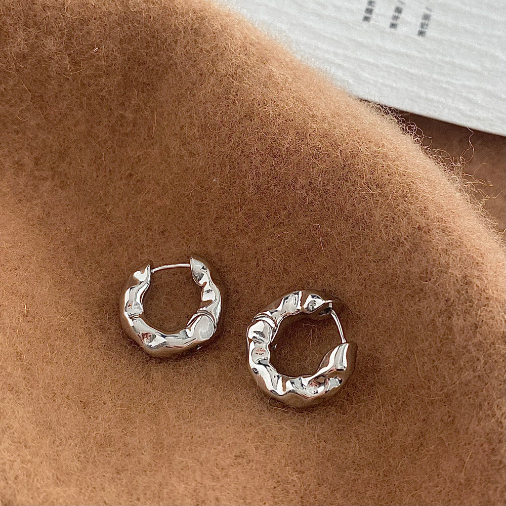 Texture Texture Ear Ring Simple Ins Cold Style High-grade Earrings
