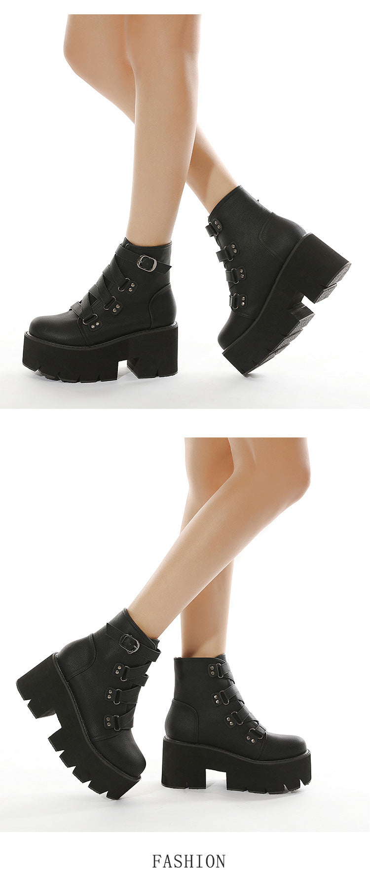 Women's Boots Amazon Thick Bottom Hot Chunky Heel High Heel Booties