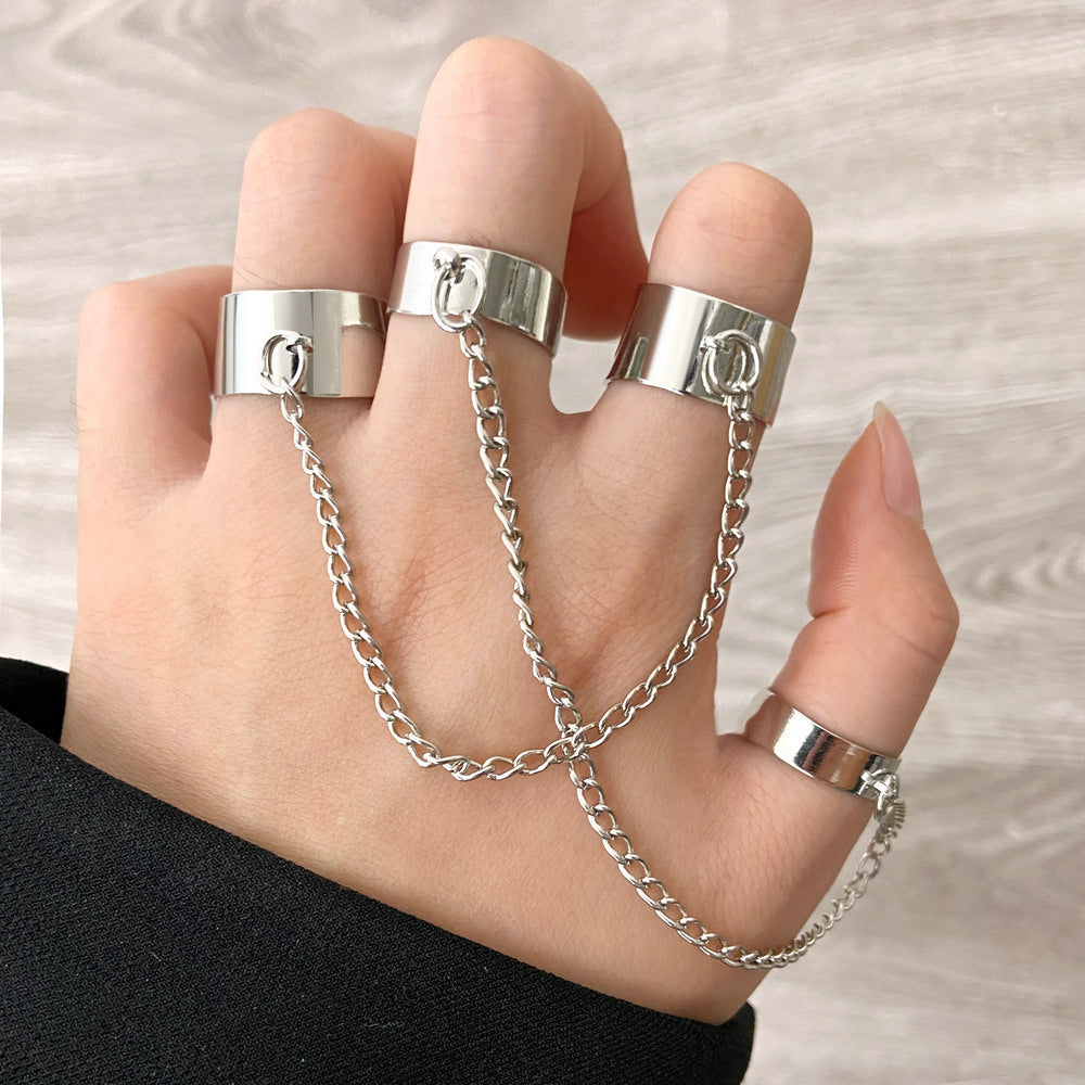 Fashion Punk Finger Siamese Bracelet Ring