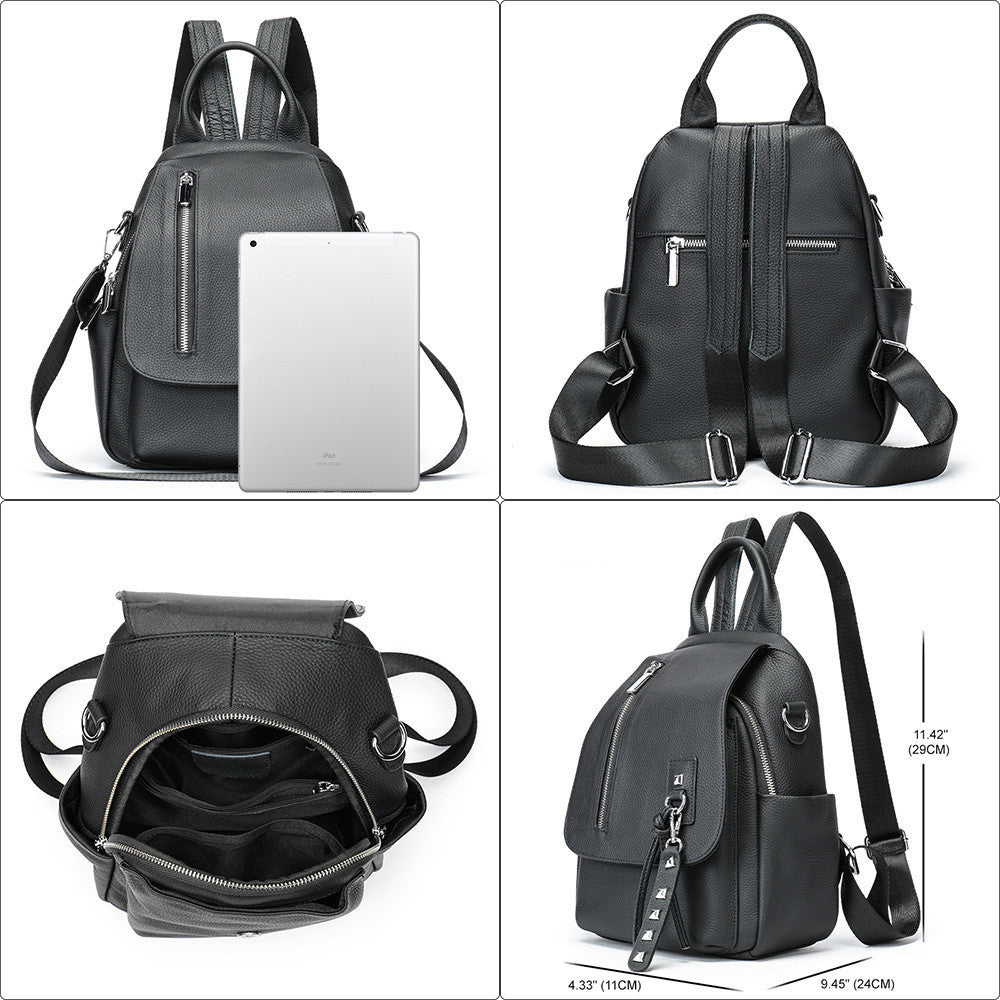 Women's Casual Simple Leather Backpack