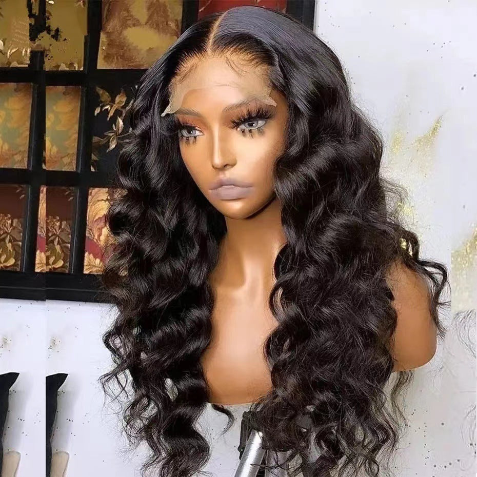 Front Lace Wig Red Long Curly Hair Big Wave