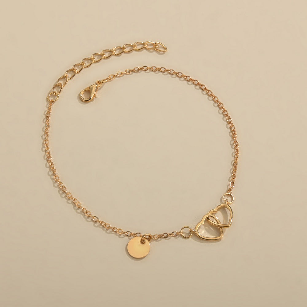 European And American Simple Copper Parts Love Anklet For Women