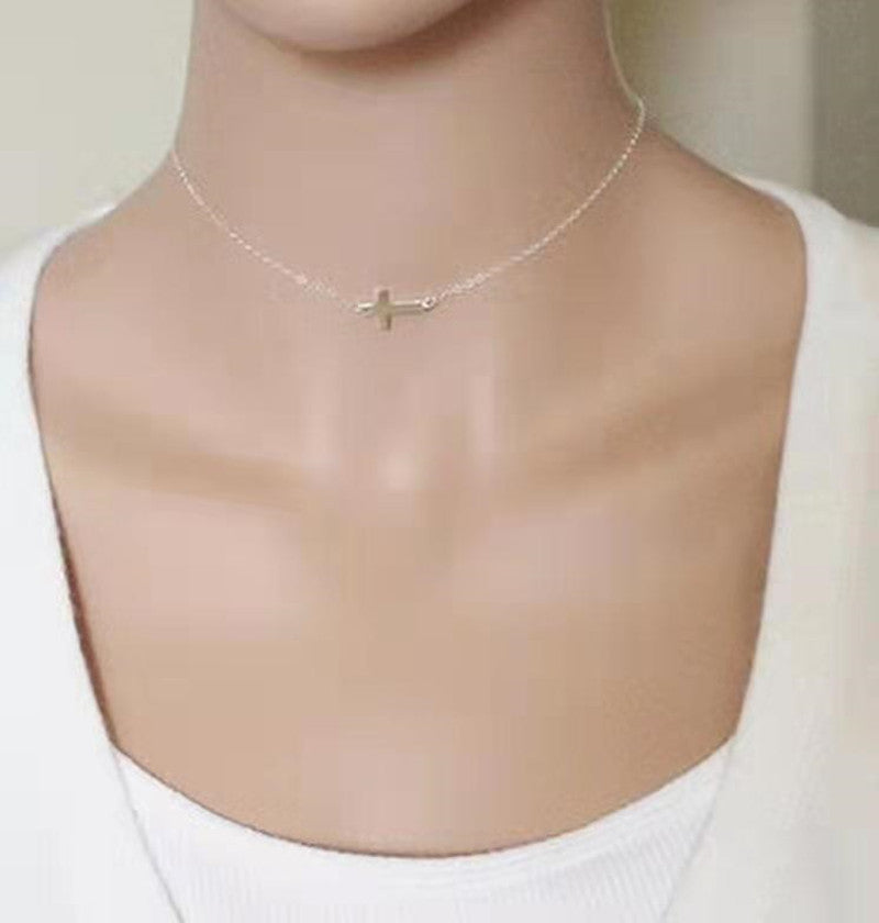 Simple Style Fashion Cross Clavicle Necklace