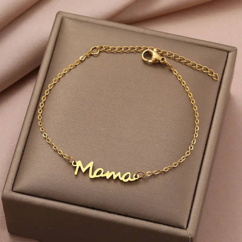 Stainless Steel Letter Bracelet Fashion Mother's Day Gift