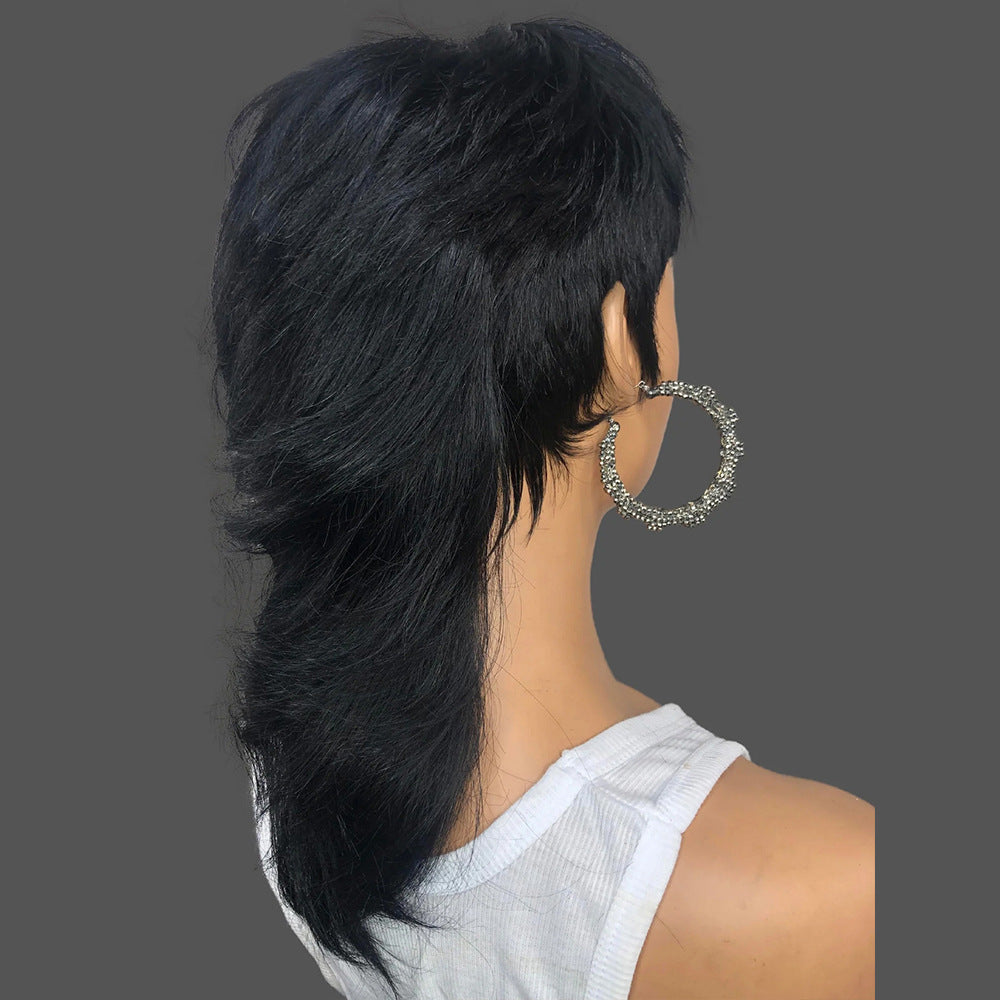 Full Machine Made Wig With Bangs Human Hair Wigs